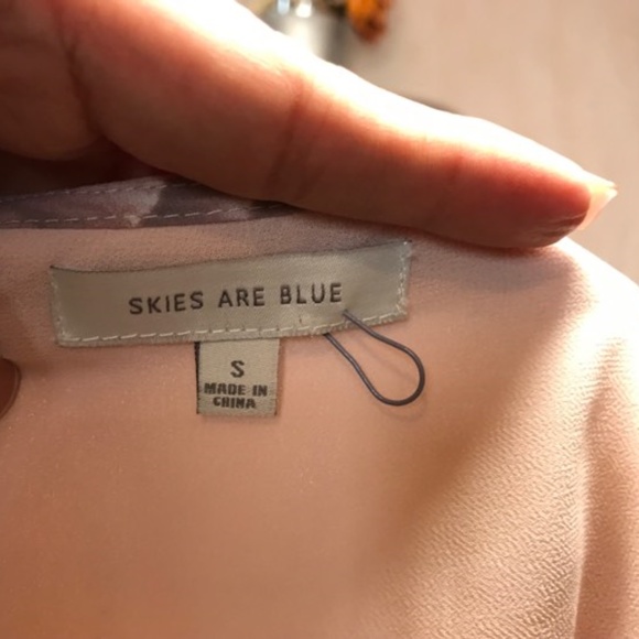 SKIES ARE BLUE PINK V- NECK V SIZE S - Picture 4 of 8